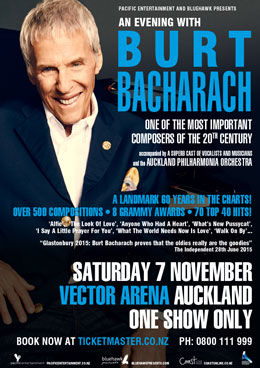 BURT BACHARACH - One Exclusive New Zealand Show - November 2015